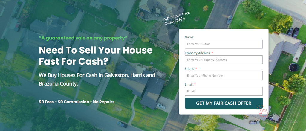 website design for cash home buyer